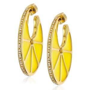 KATE SPADE Tutti Fruity Lemon Slices Hoop Earrings.